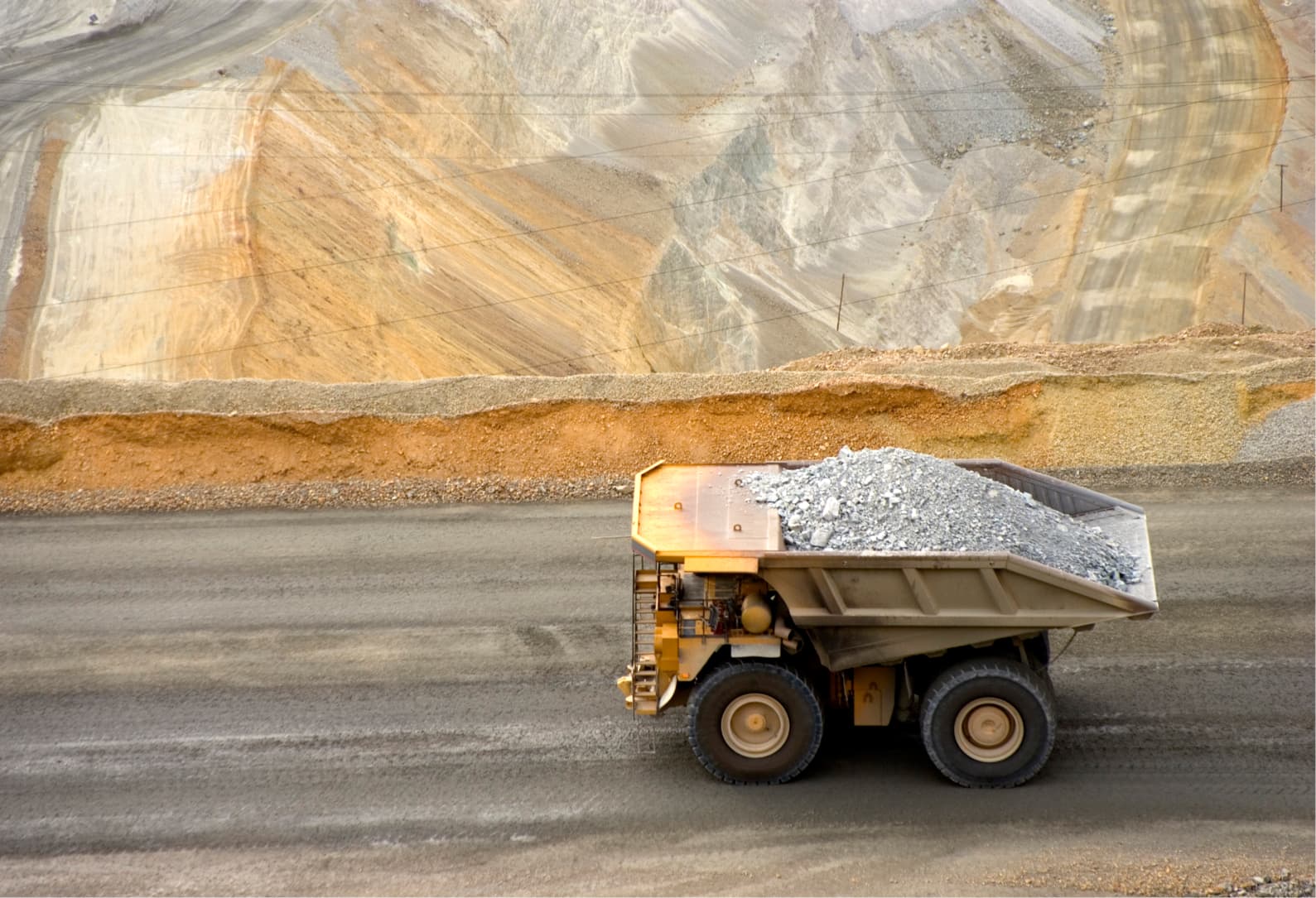 large truck carrying mined minerals
